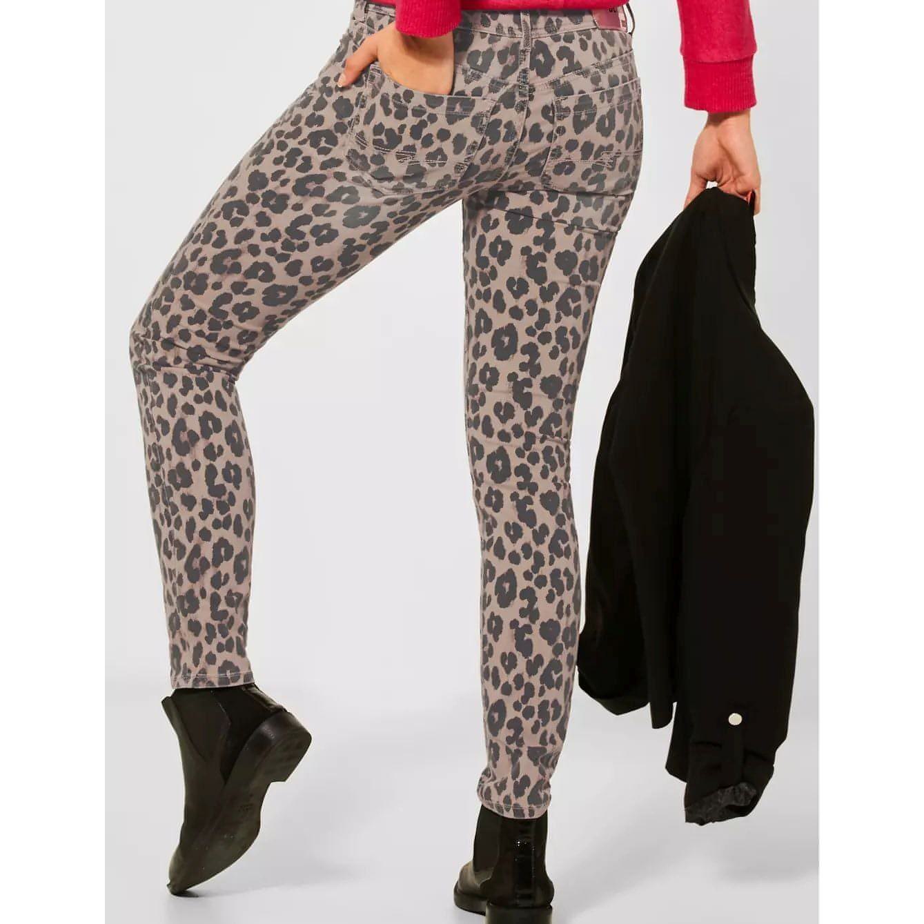 STREET ONE moteriškos leopardo rašto kelnės