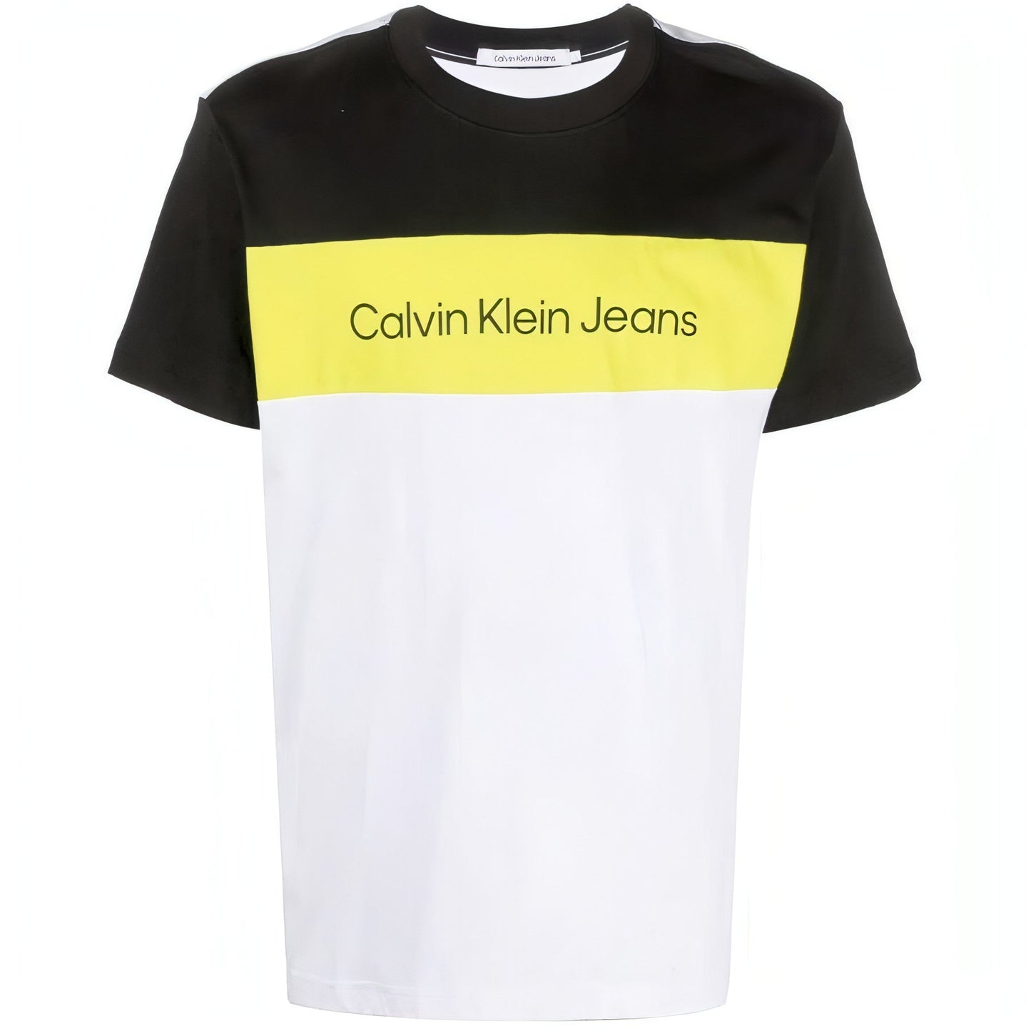 CALVIN KLEIN JEANS vyriški balti marškinėliai