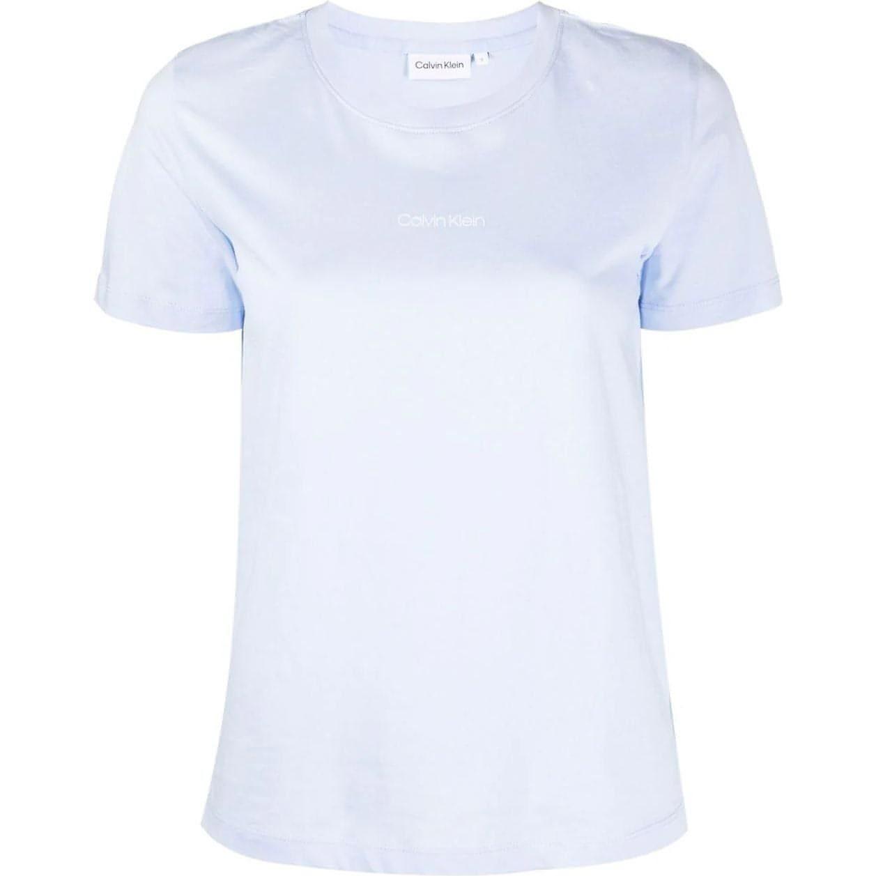 CALVIN KLEIN moteriški šviesiai mėlyni marškinėliai