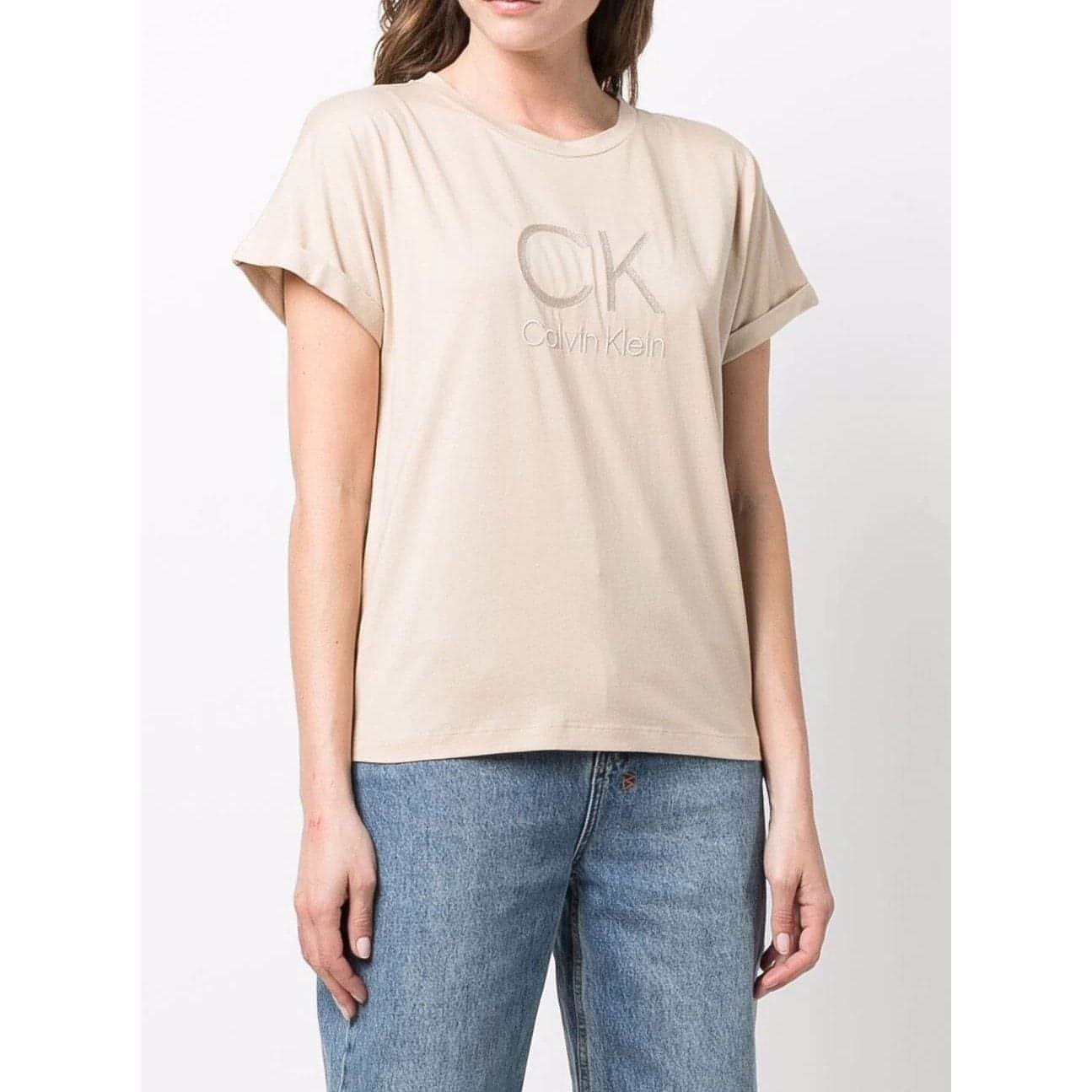 CALVIN KLEIN moteriški kreminiai marškinėliai