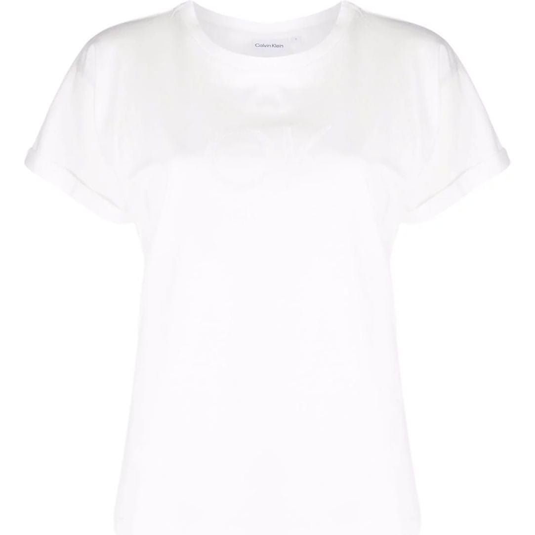 CALVIN KLEIN moteriški balti marškinėliai