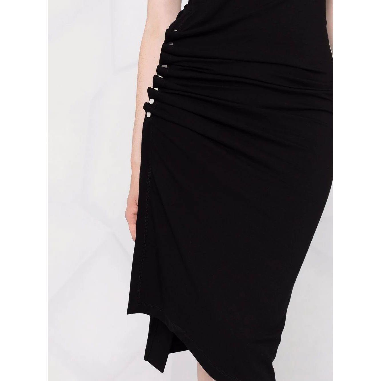 PACO RABANNE moteriška juoda suknelė Asymmetric midi dress