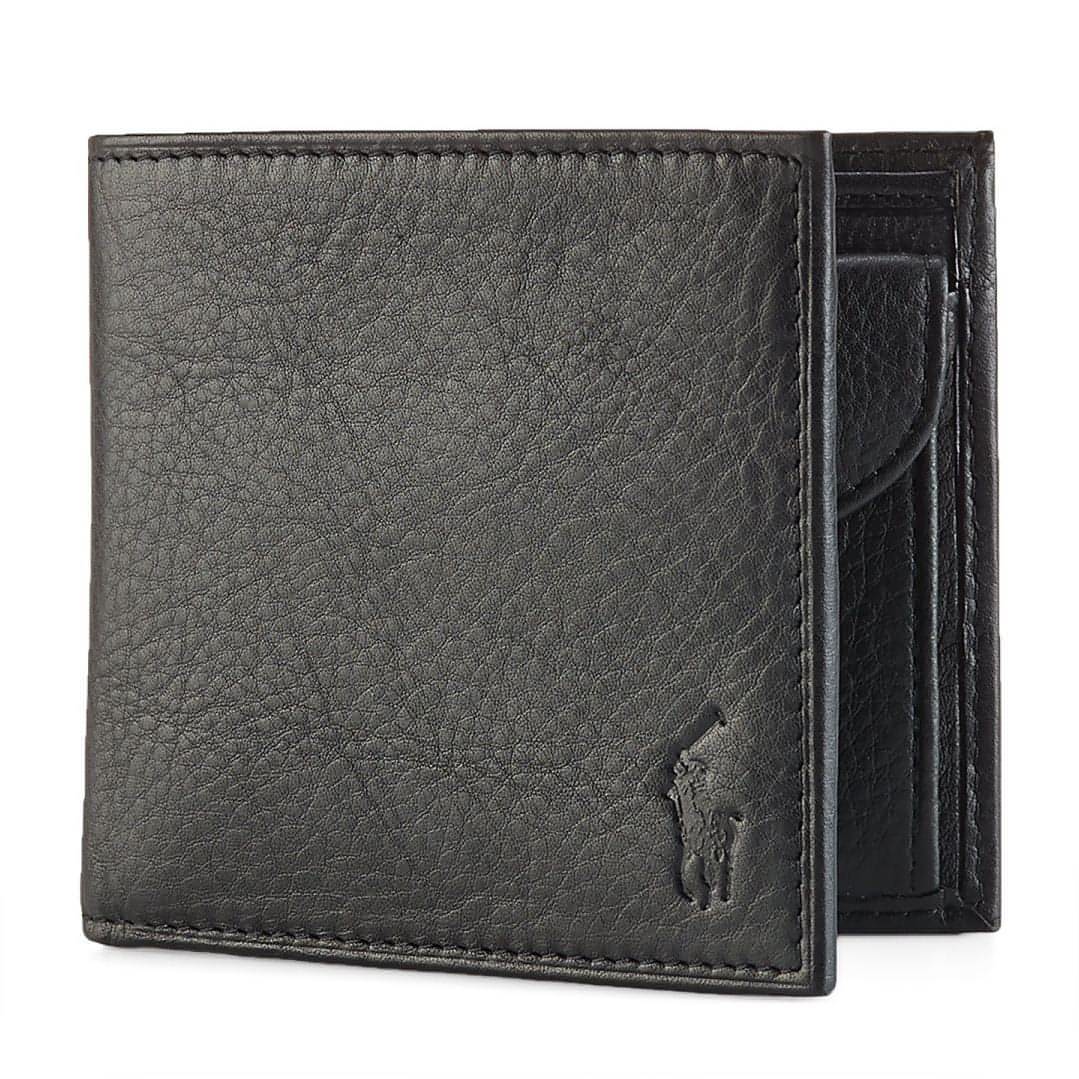 POLO RALPH LAUREN vyriška juoda piniginė Smooth leather wallet