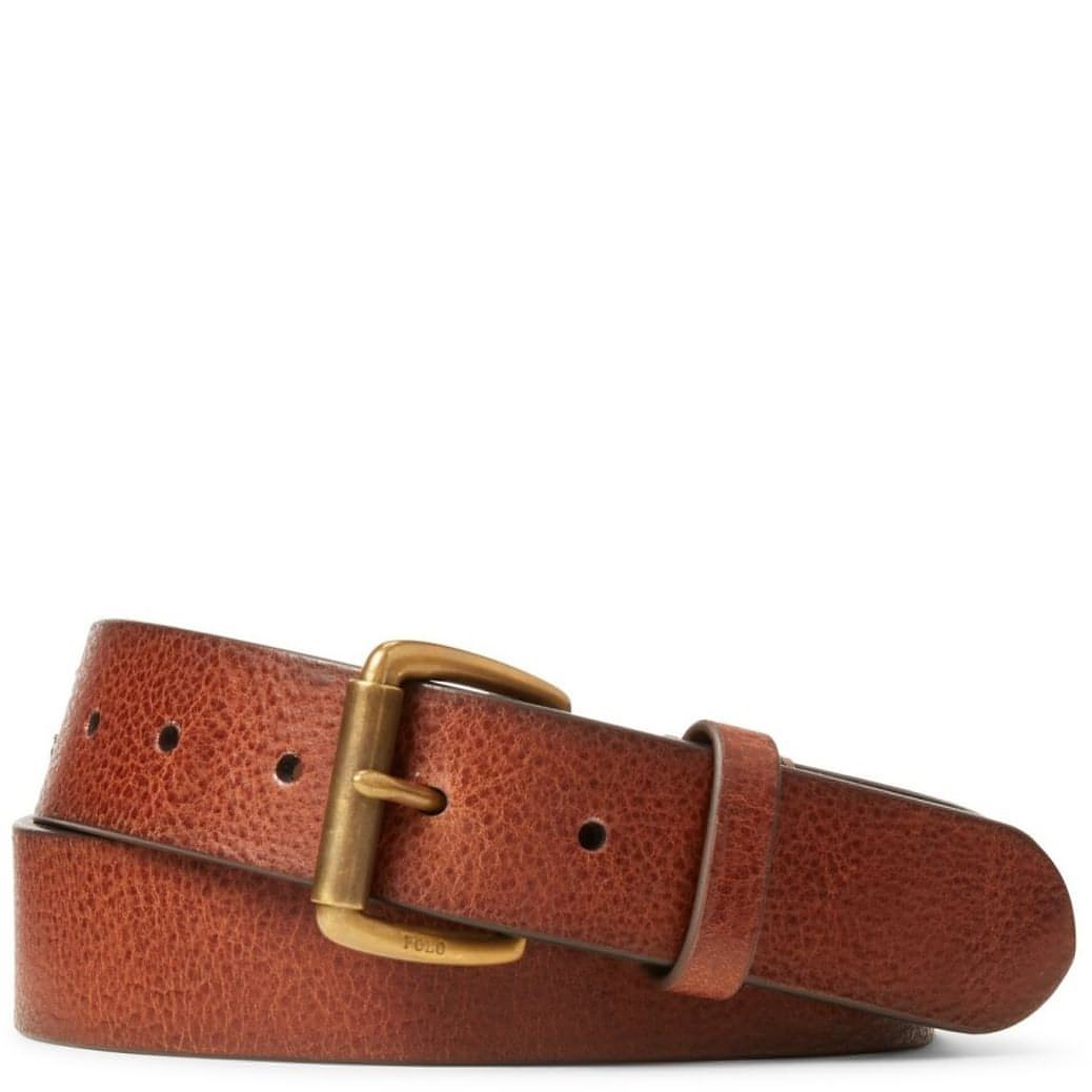POLO RALPH LAUREN vyriškas rudas diržas Tumbled leather belt