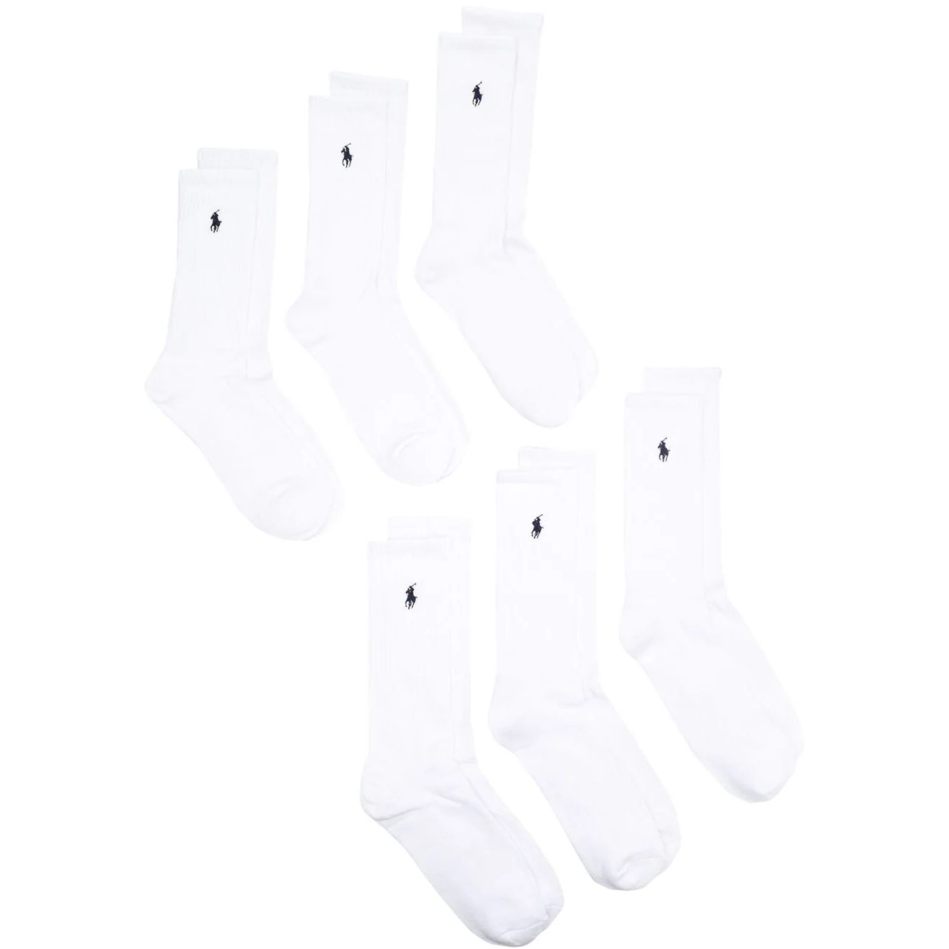 POLO RALPH LAUREN vyriškos baltos kojinės 6 pack socks