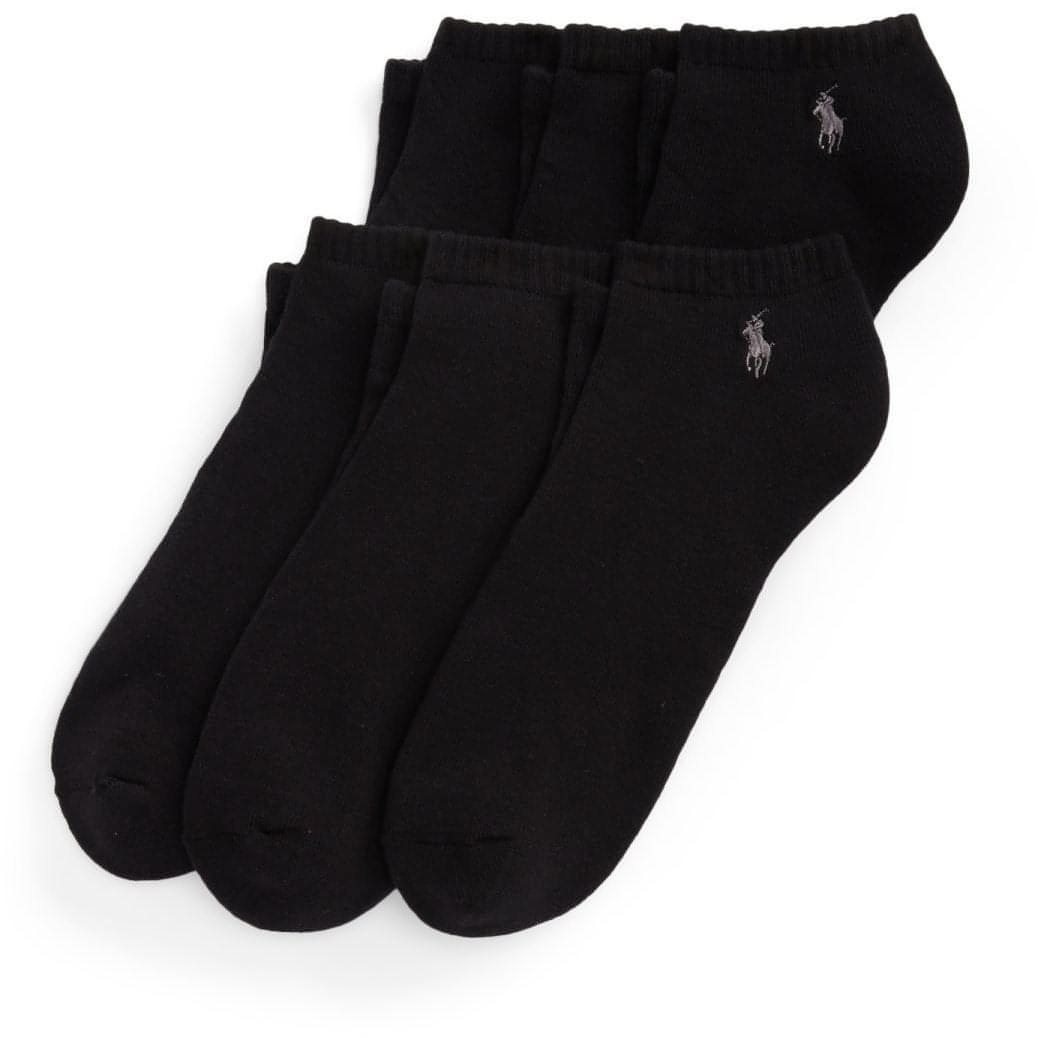 POLO RALPH LAUREN vyriškos juodos kojinės 6 pack socks
