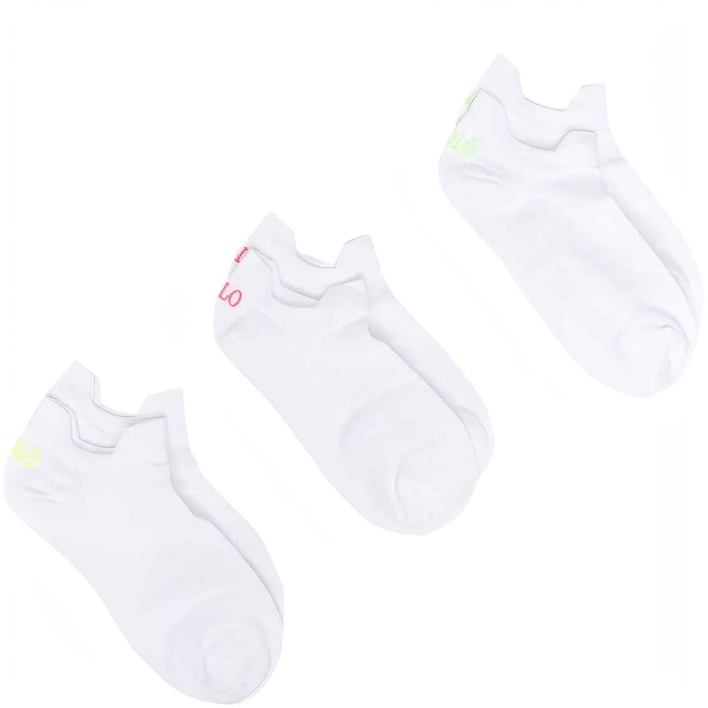 POLO RALPH LAUREN moteriškos baltos kojinės Double tab 3-pack socks