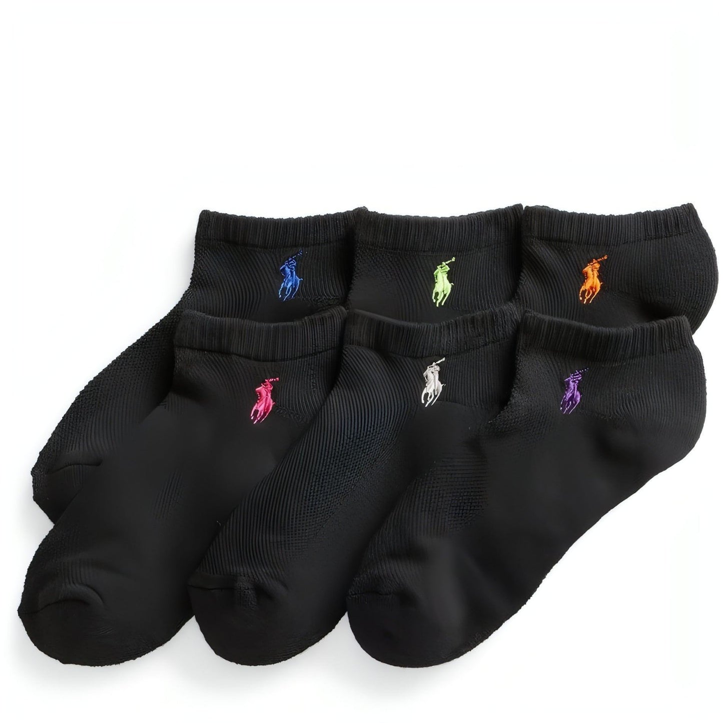 POLO RALPH LAUREN moteriškos juodos kojinės Cshn sole 6-pack socks