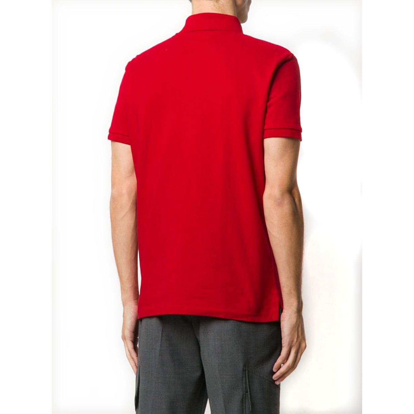 POLO RALPH LAUREN vyriški raudoni marškinėliai trumpomis rankovėmis Custom slim fit mesh POLO