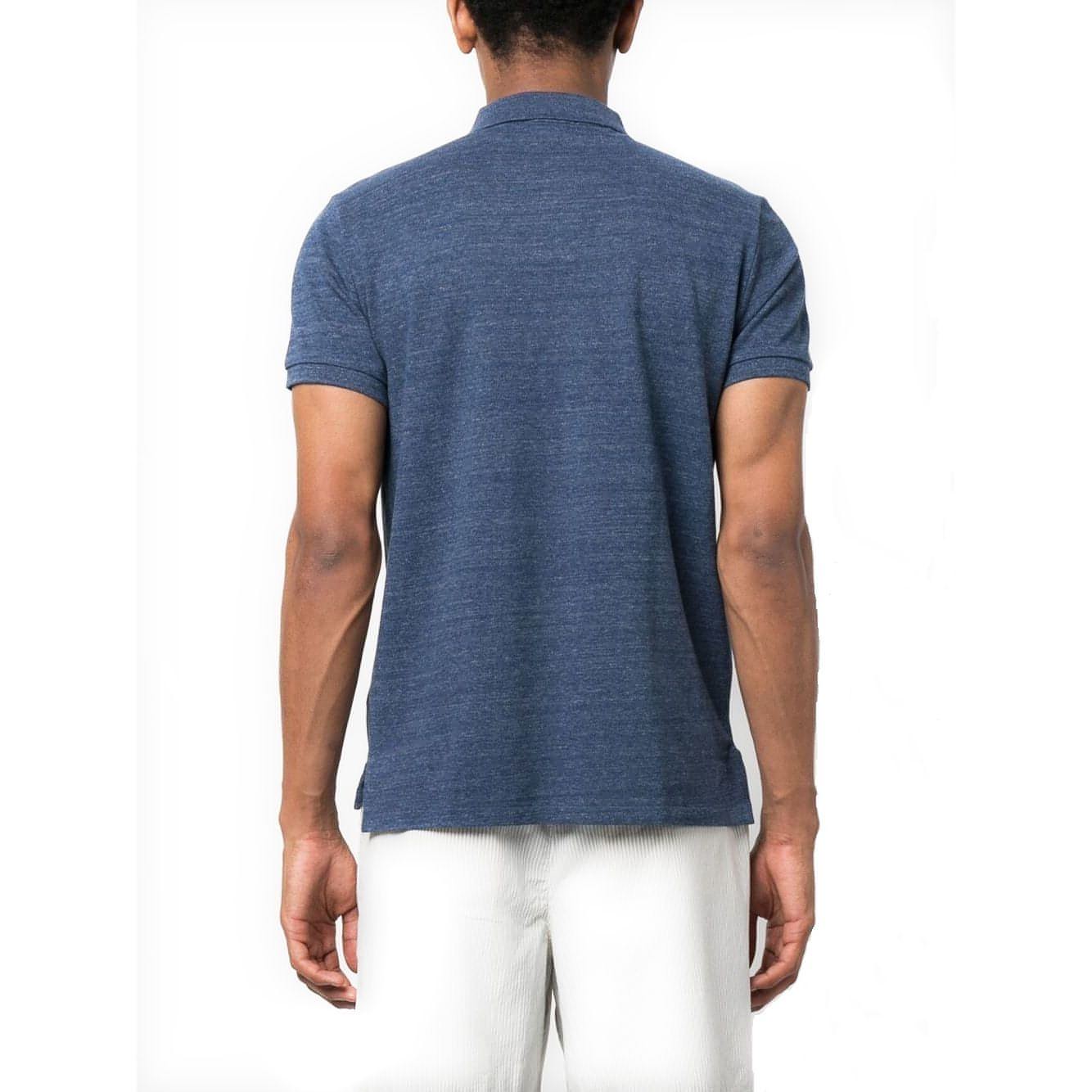 POLO RALPH LAUREN vyriški mėlyni marškinėliai trumpomis rankovėmis Custom slim fit mesh POLO
