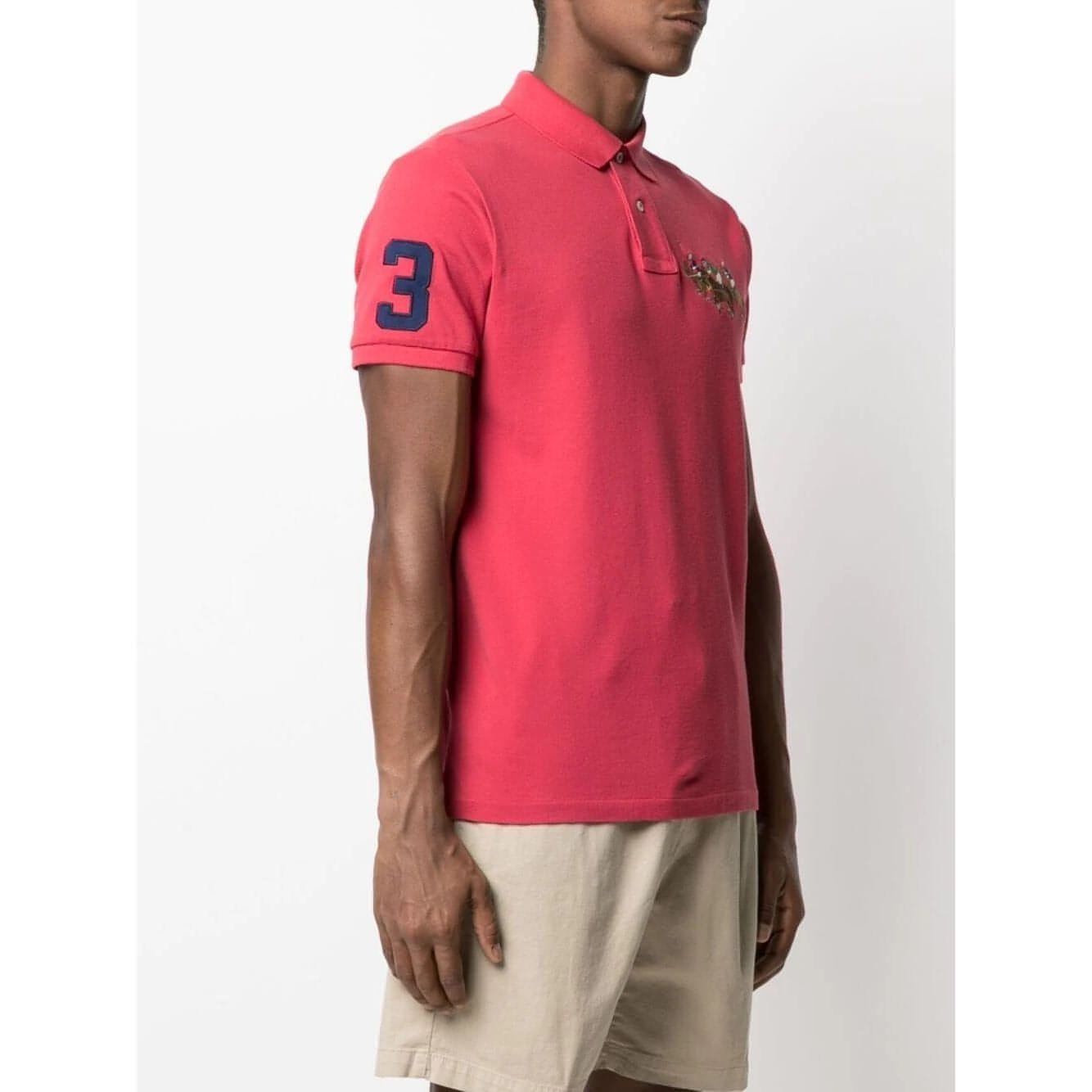 POLO RALPH LAUREN vyriški raudoni polo tipo marškinėliai