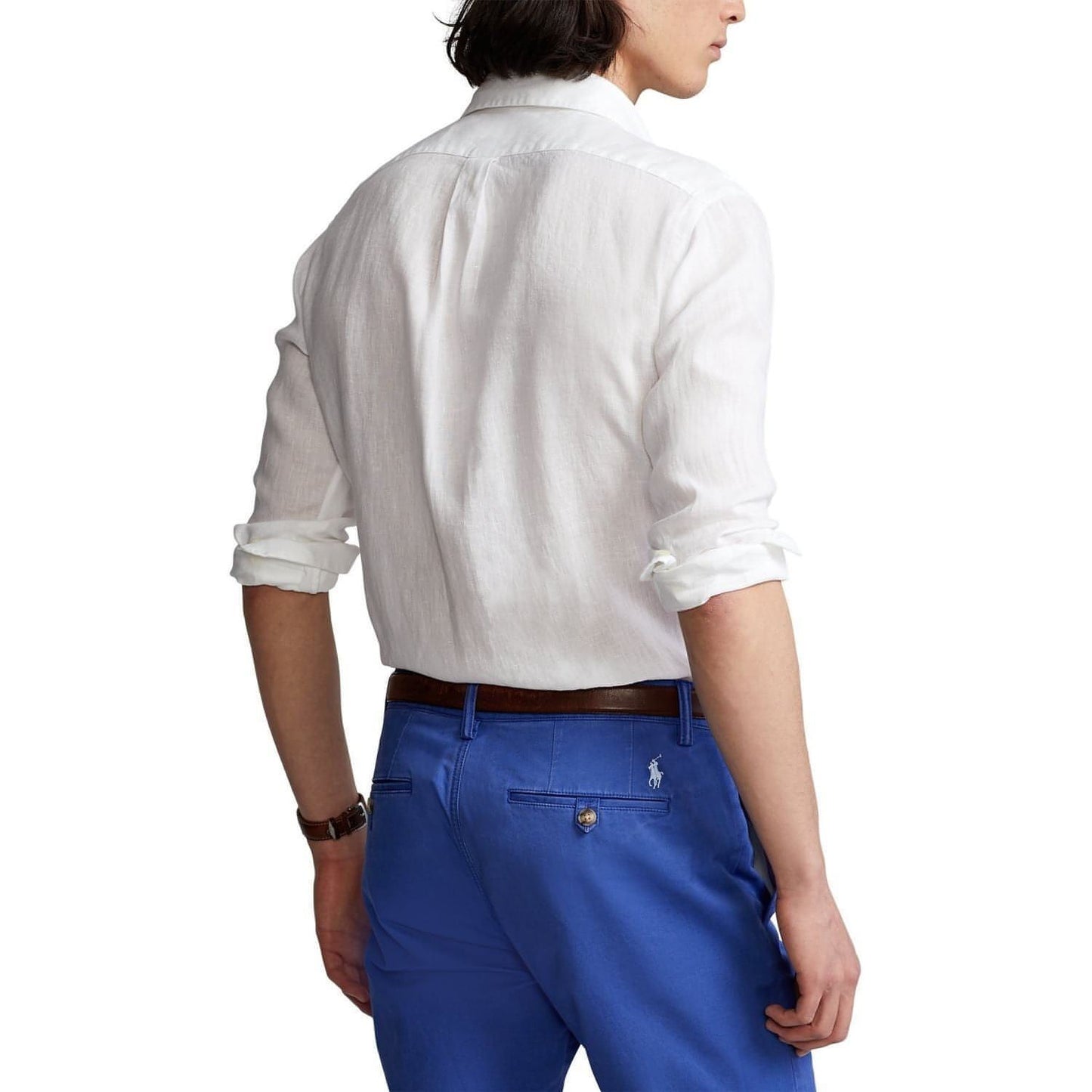 POLO RALPH LAUREN vyriški balti marškiniai ilgomis rankovėmis Long sleeve sport shirt