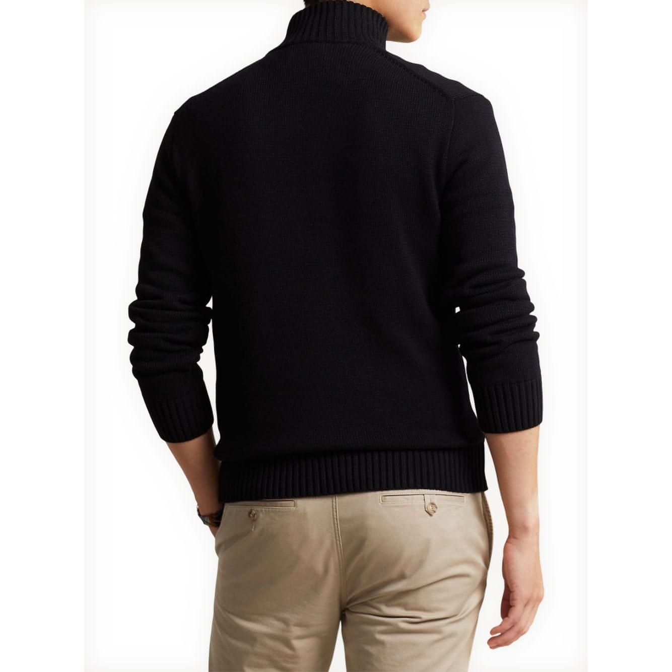 POLO RALPH LAUREN vyriškas juodas megztinis Cotton quarter zip pullover