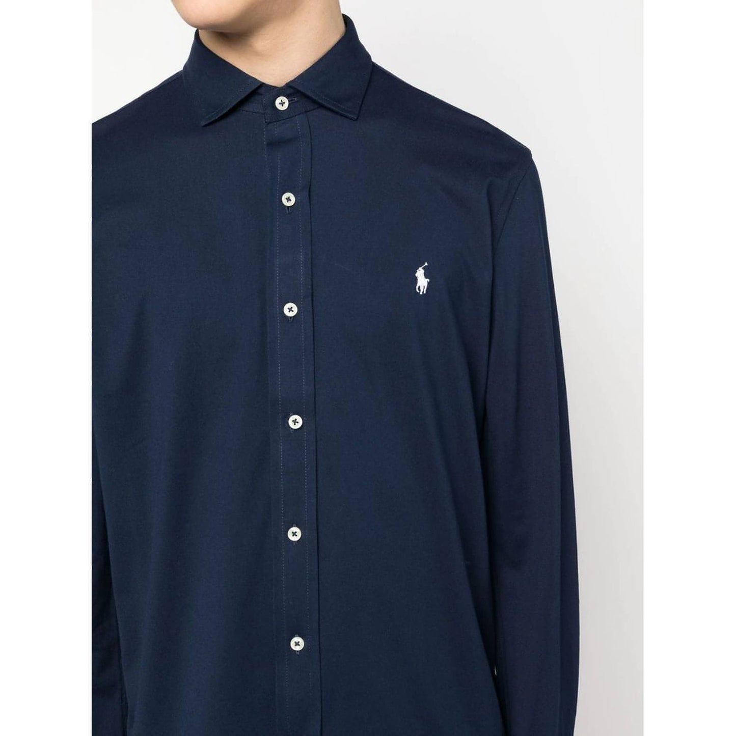 POLO RALPH LAUREN vyriški mėlyni marškinėliai ilgomis rankovėmis Long sleeve sport shirt