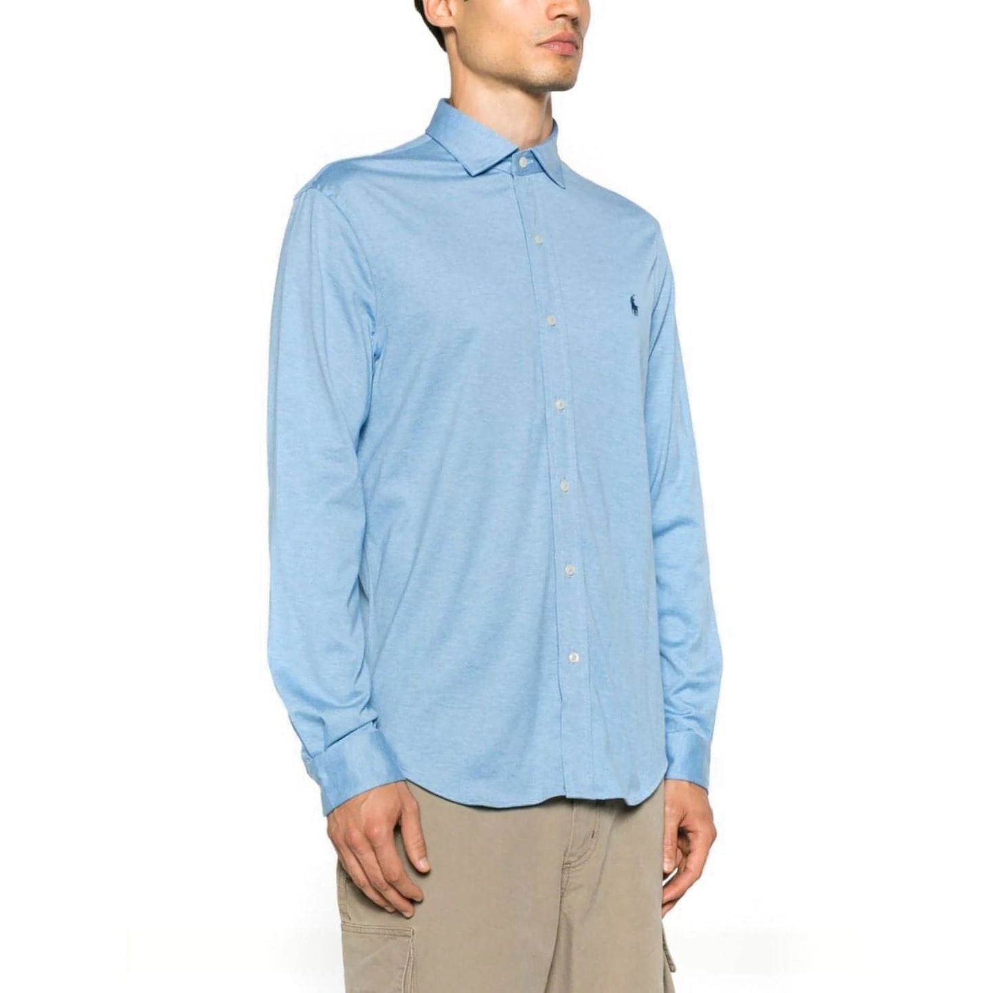POLO RALPH LAUREN vyriški mėlyni marškinėliai ilgomis rankovėmis Long sleeve sport shirt
