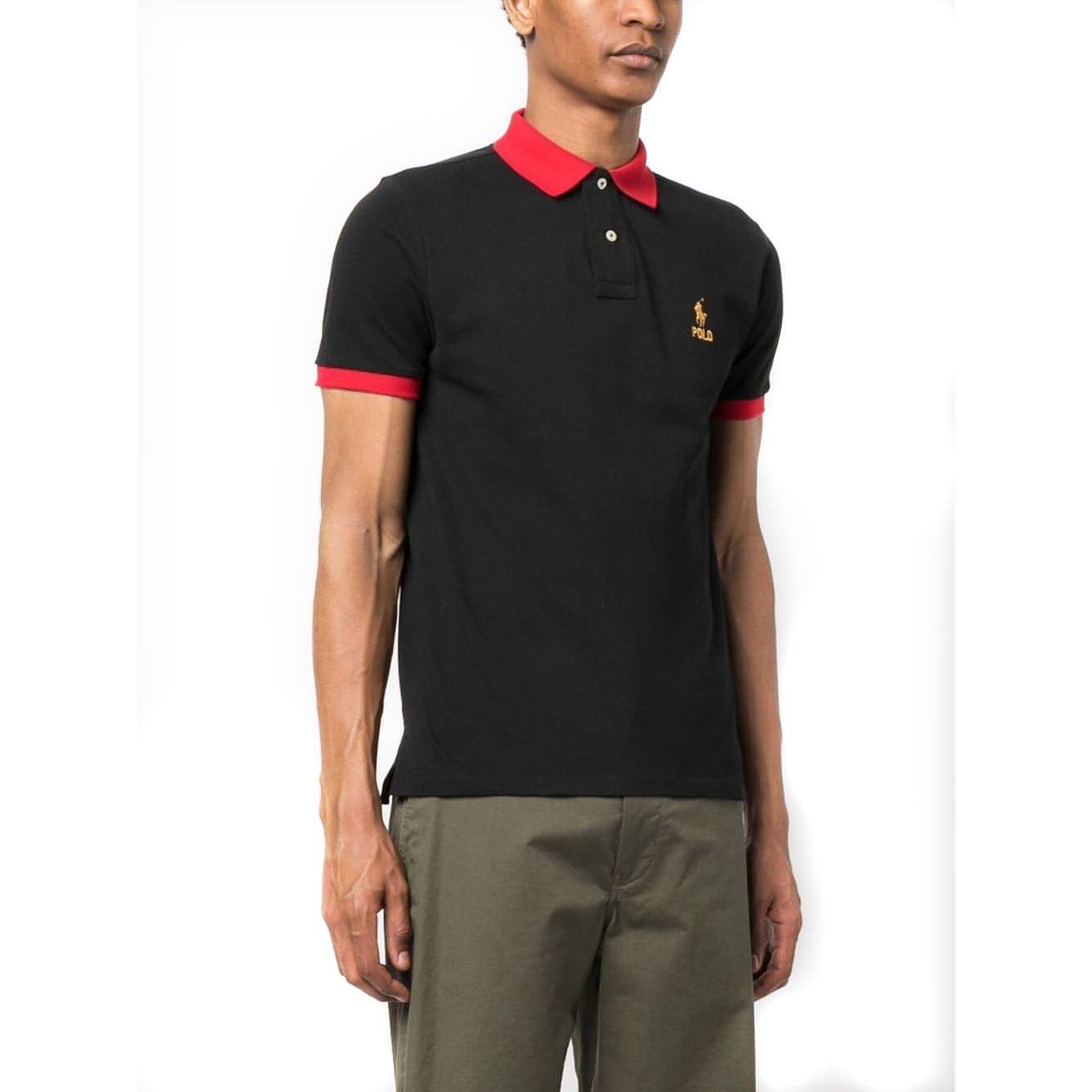 POLO RALPH LAUREN vyriški juodi marškinėliai trumpomis rankovėmis Short sleeve POLO shirt