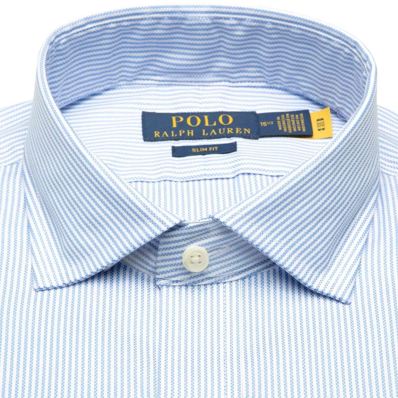 POLO RALPH LAUREN vyriški mėlyni marškiniai ilgomis rankovėmis Long sleeve dress shirt
