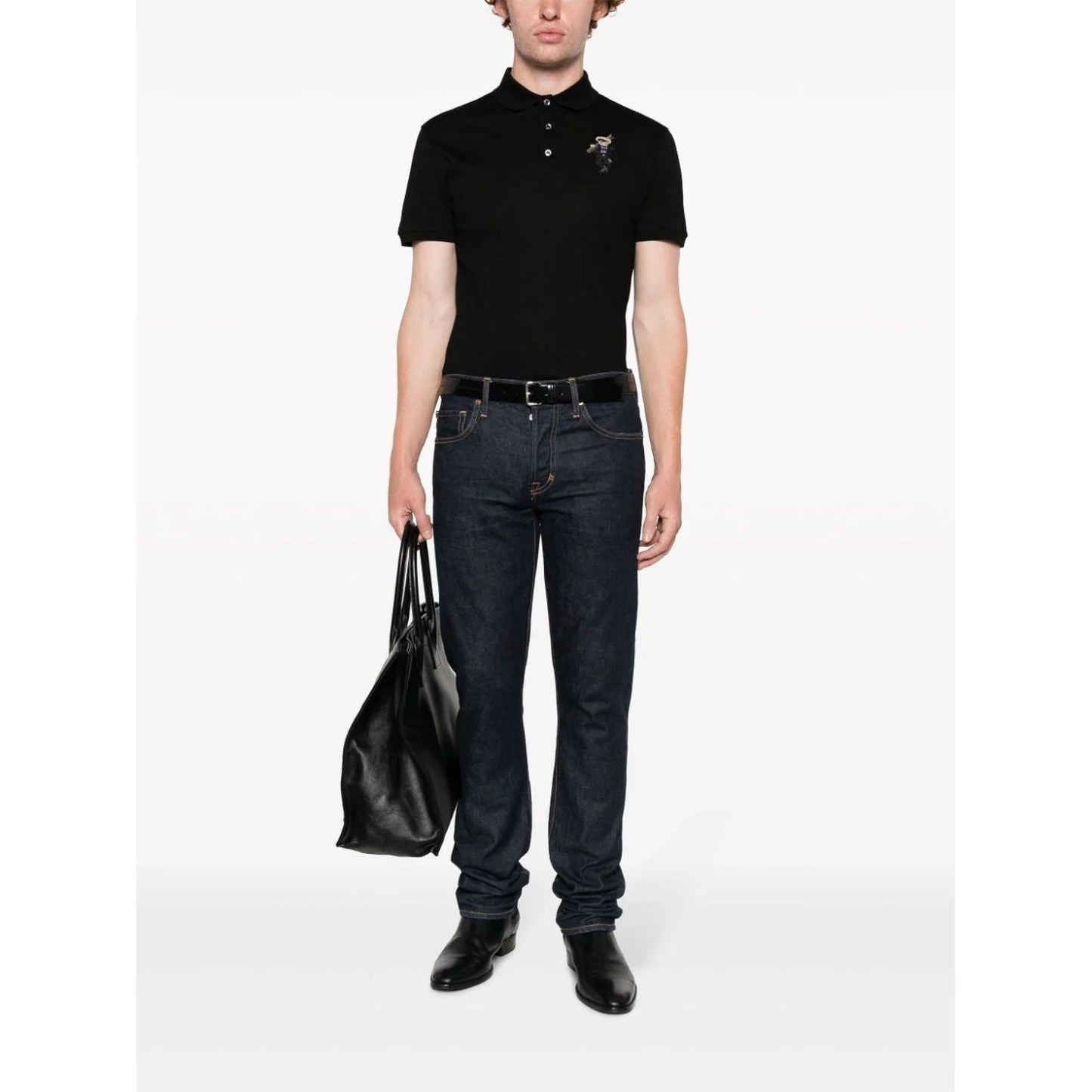 RALPH LAUREN vyriški juodi marškinėliai Short sleeve polo shirt