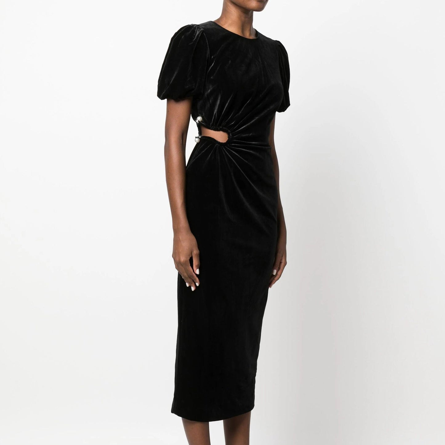 SELF PORTRAIT  moteriška  juoda  suknelė  Velvet cut out midi dress