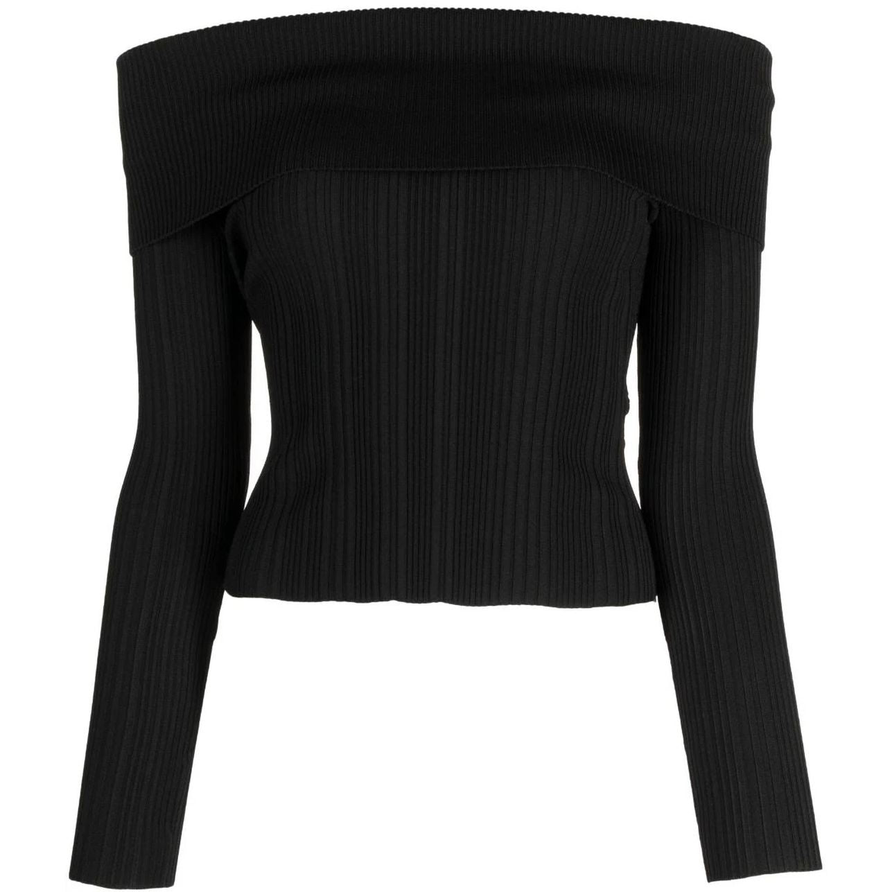 SELF PORTRAIT  moteriška  juoda  palaidinė  Black ribbed knit top