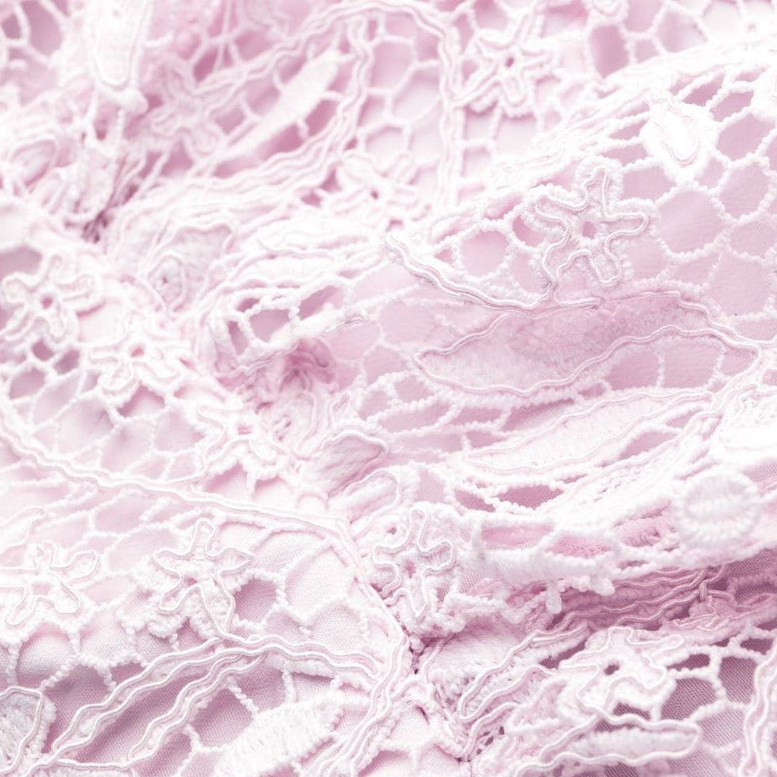 SELF PORTRAIT  moteriška  rožinė  suknelė  Cord lace tiered midi dress