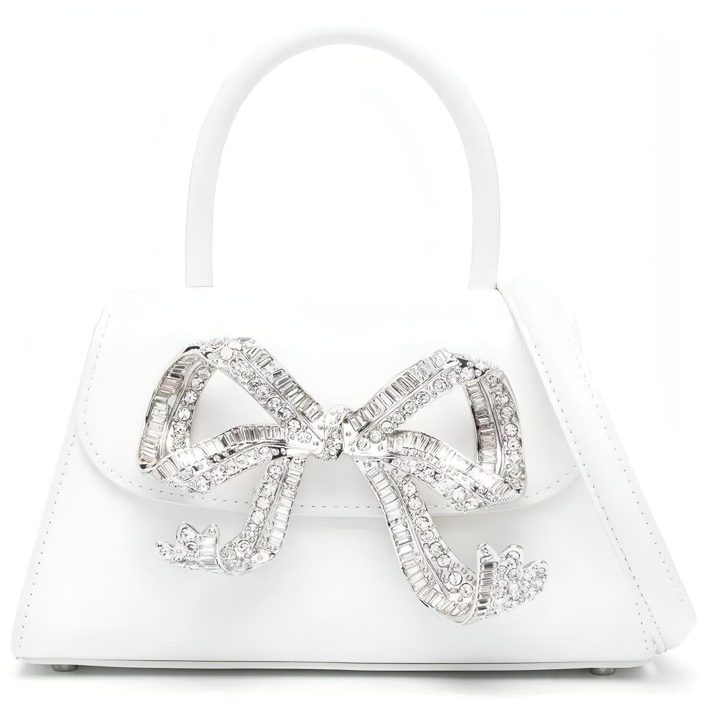 SELF PORTRAIT  moteriška  balta  rankinė  White mini diamante bow bag