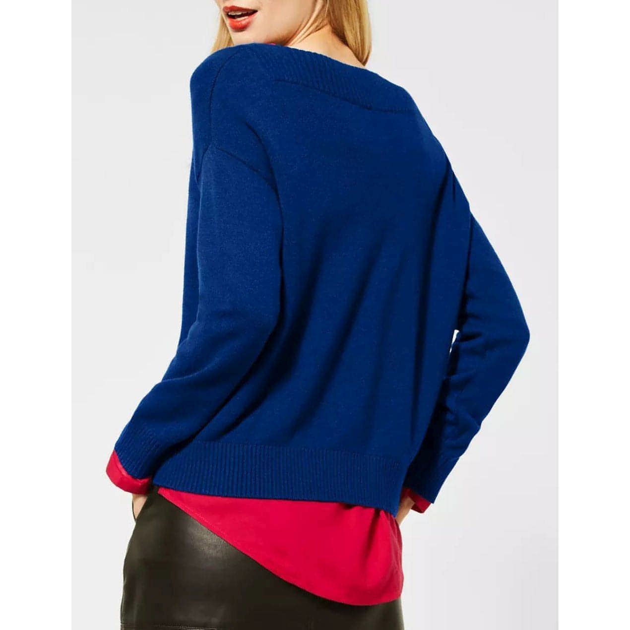 STREET ONE moteriškas mėlynas megztinis