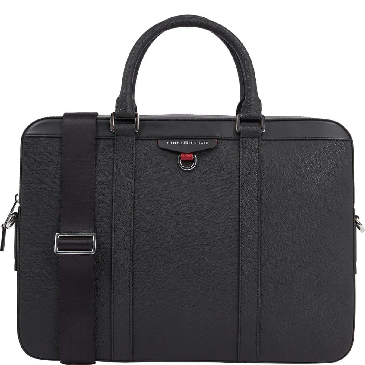 TOMMY HILFIGER vyriškas juodas nešiojamojo kompiuterio krepšys Structured laptop bag