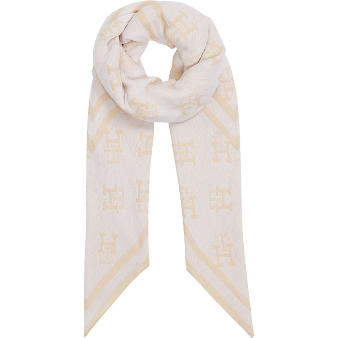 TOMMY HILFIGER moteriška šviesi skara Iconic monogram square scarf