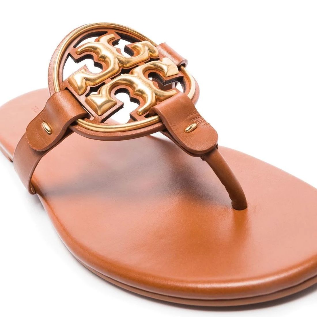 TORY BURCH moteriškos rudos basutės Metal miller soft sandals