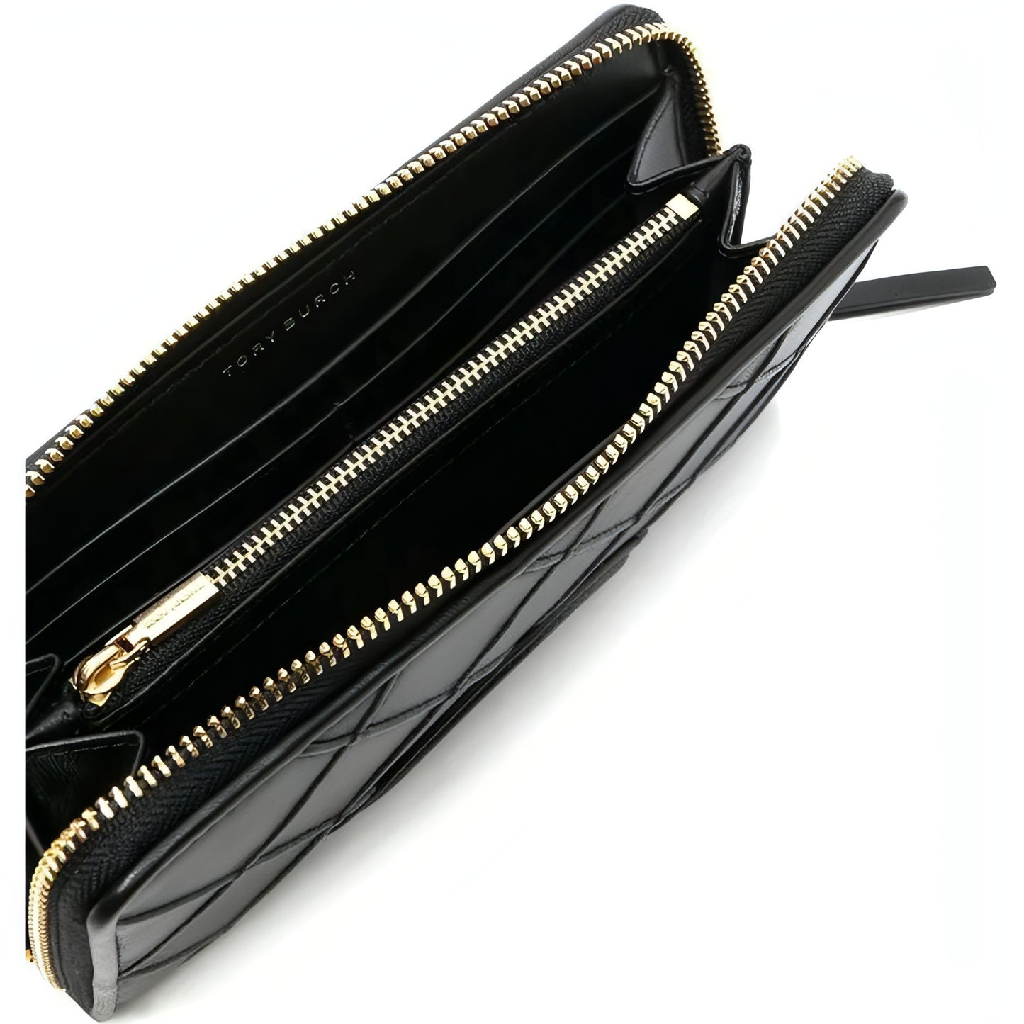 TORY BURCH moteriška juoda piniginė Fleming soft zip wallet
