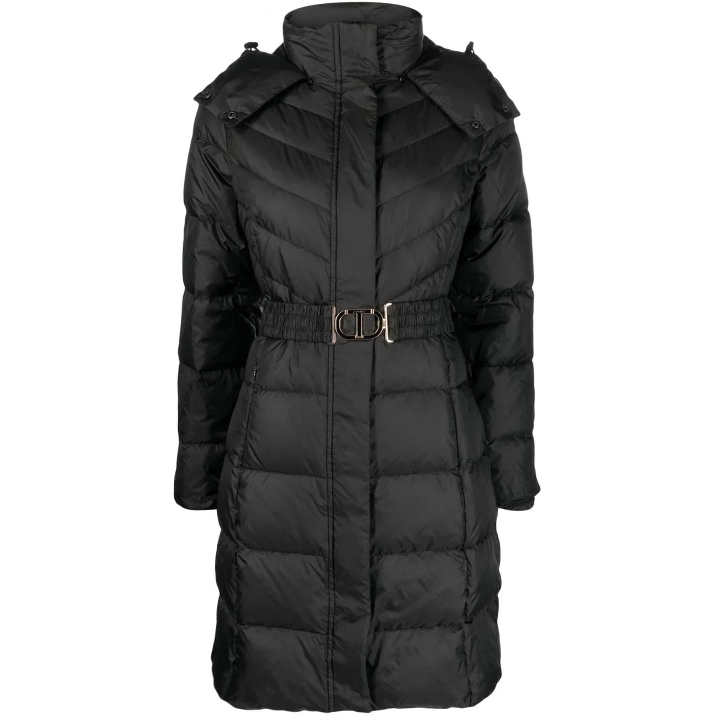 TWINSET moteriškas juodas šiltas paltas Puffed coat