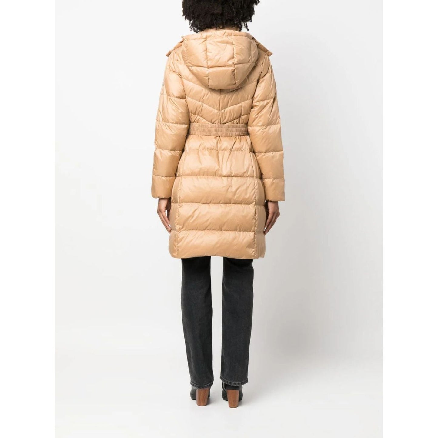 TWINSET moteriškas šviesiai rudas šiltas paltas Puffed coat