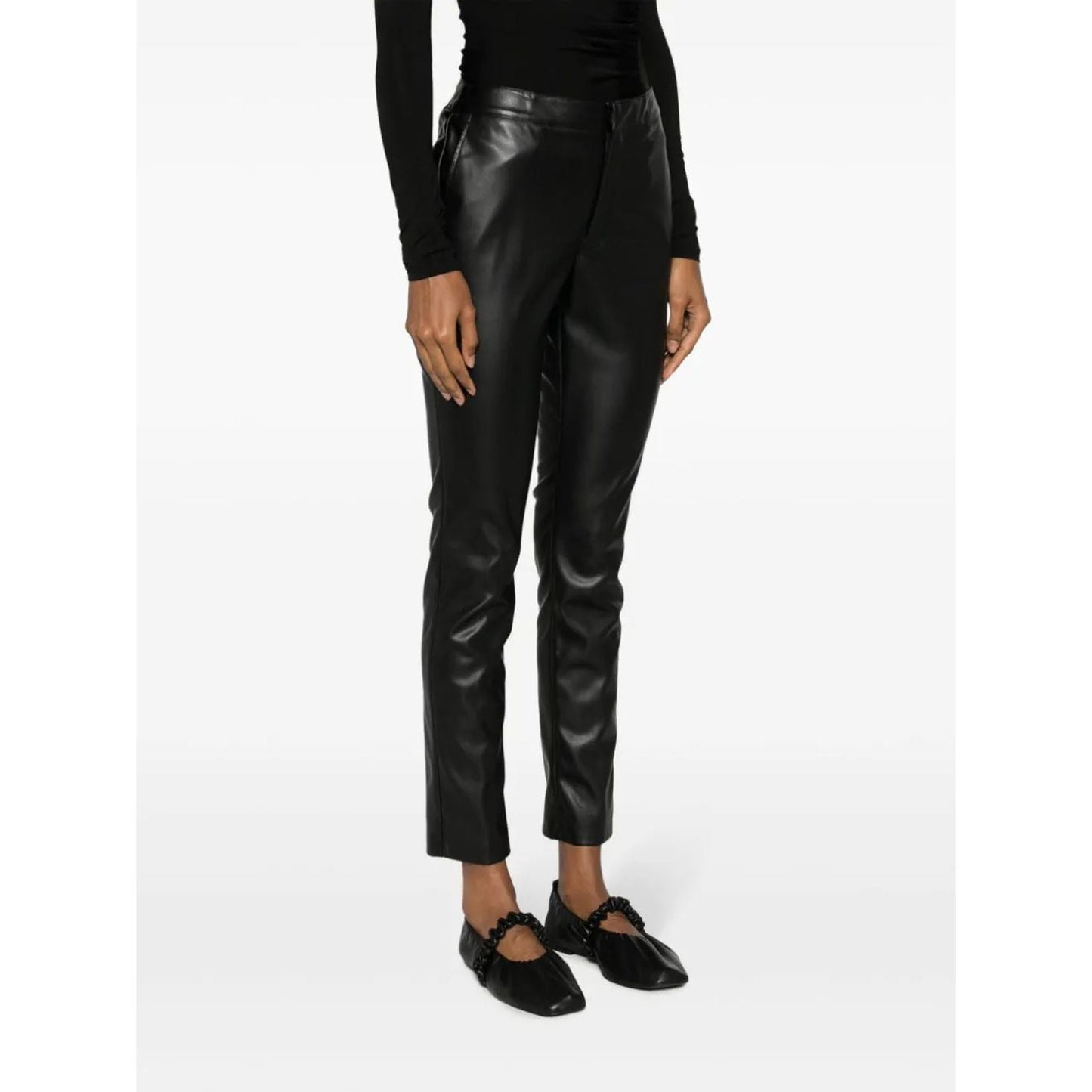 TWINSET moteriškos juodos odinės kelnės Leather pants