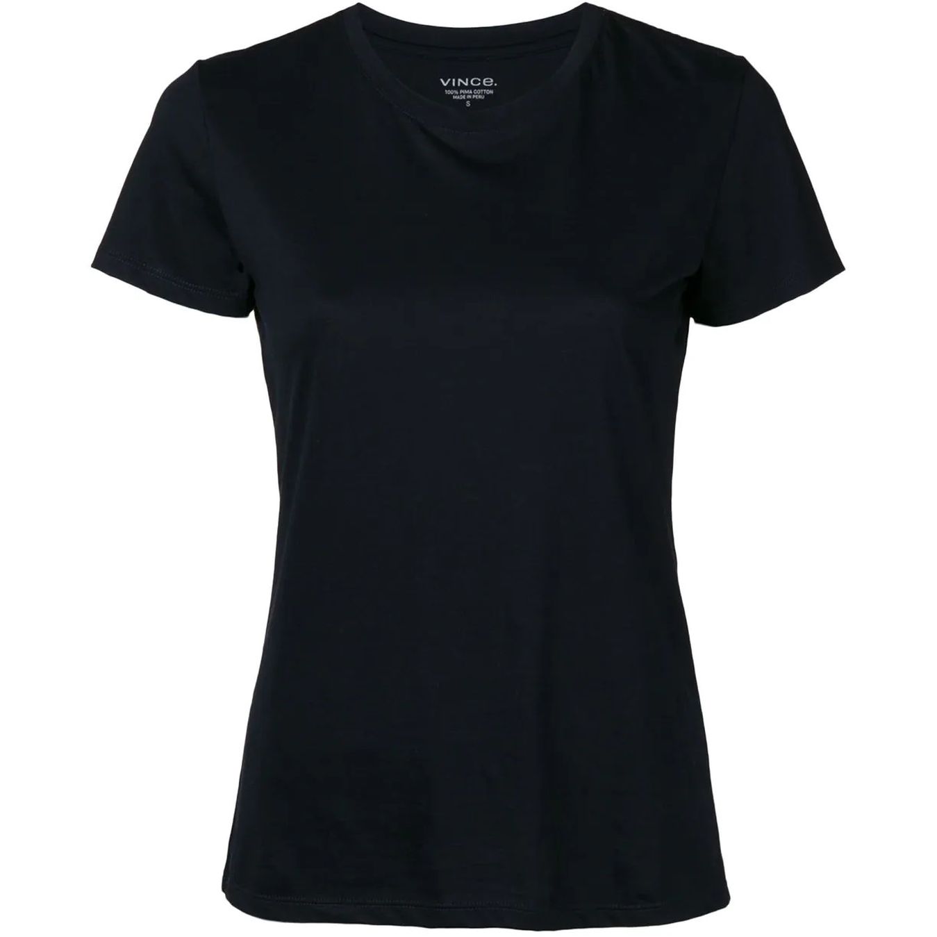 VINCE moteriški juodi marškinėliai trumpomis rankovėmis Essential crew neck t-shirt
