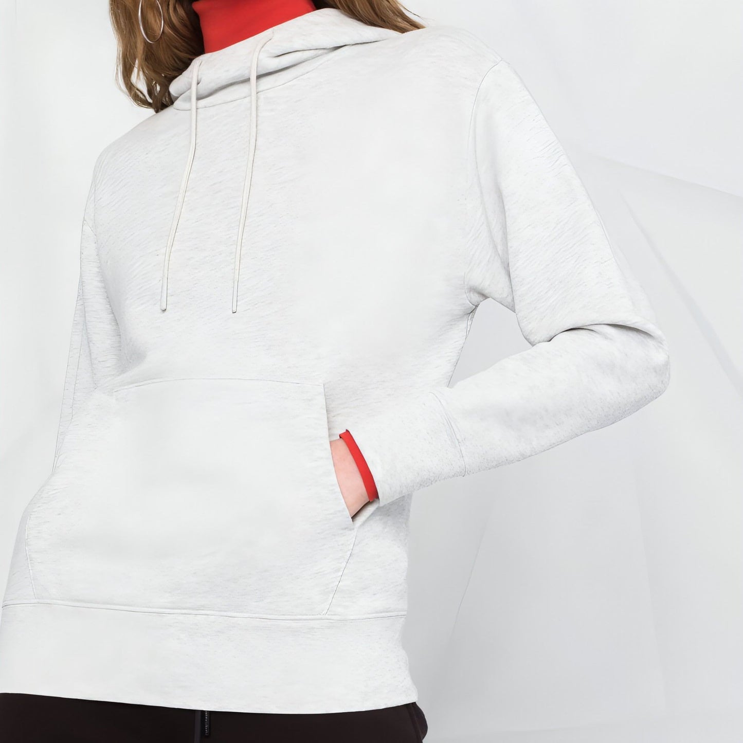 VINCE moteriškas pilkas džemperis Essential hoodie