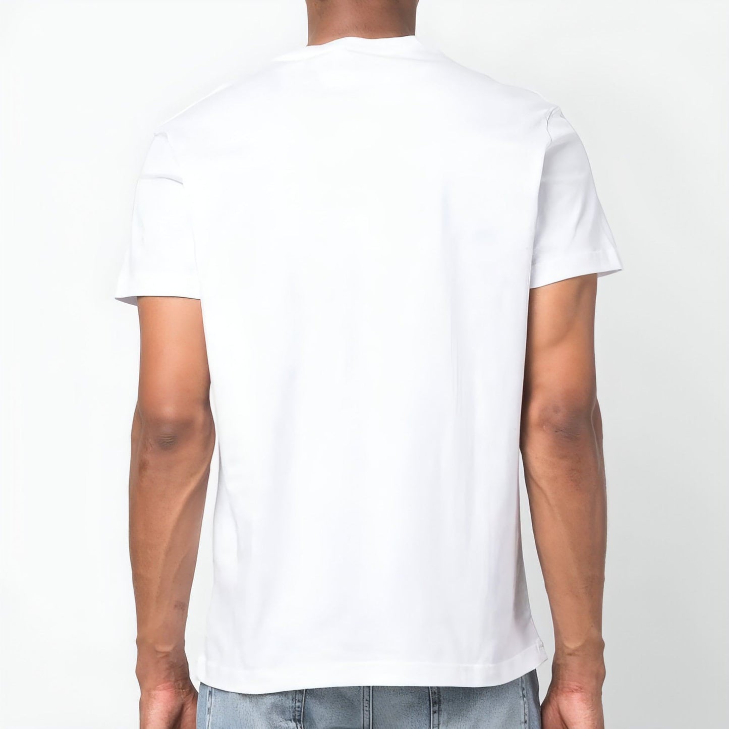 VERSACE JEANS COUTURE vyriški balti marškinėliai Logo foil mirror t-shirt