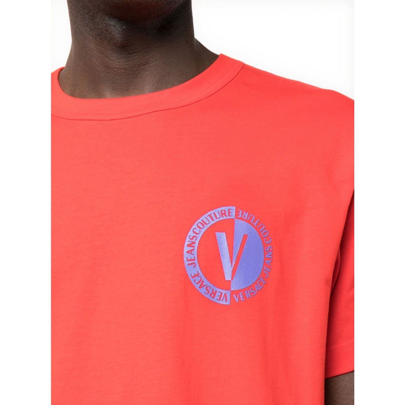 VERSACE JEANS COUTURE vyriški raudoni marškinėliai New vemblem small t-shirt