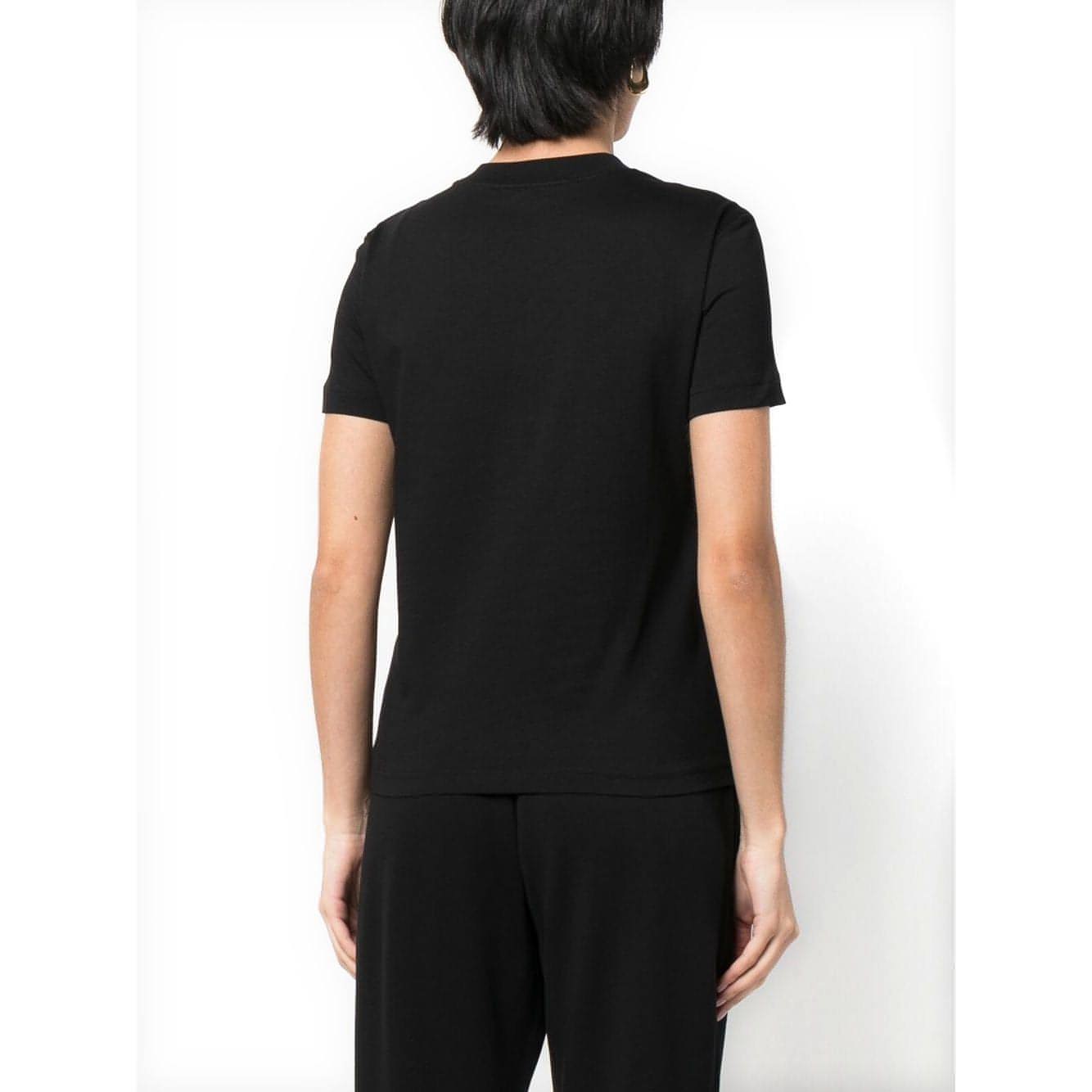 VERSACE JEANS COUTURE moteriški juodi marškinėliai Logo roses pt t-shirt
