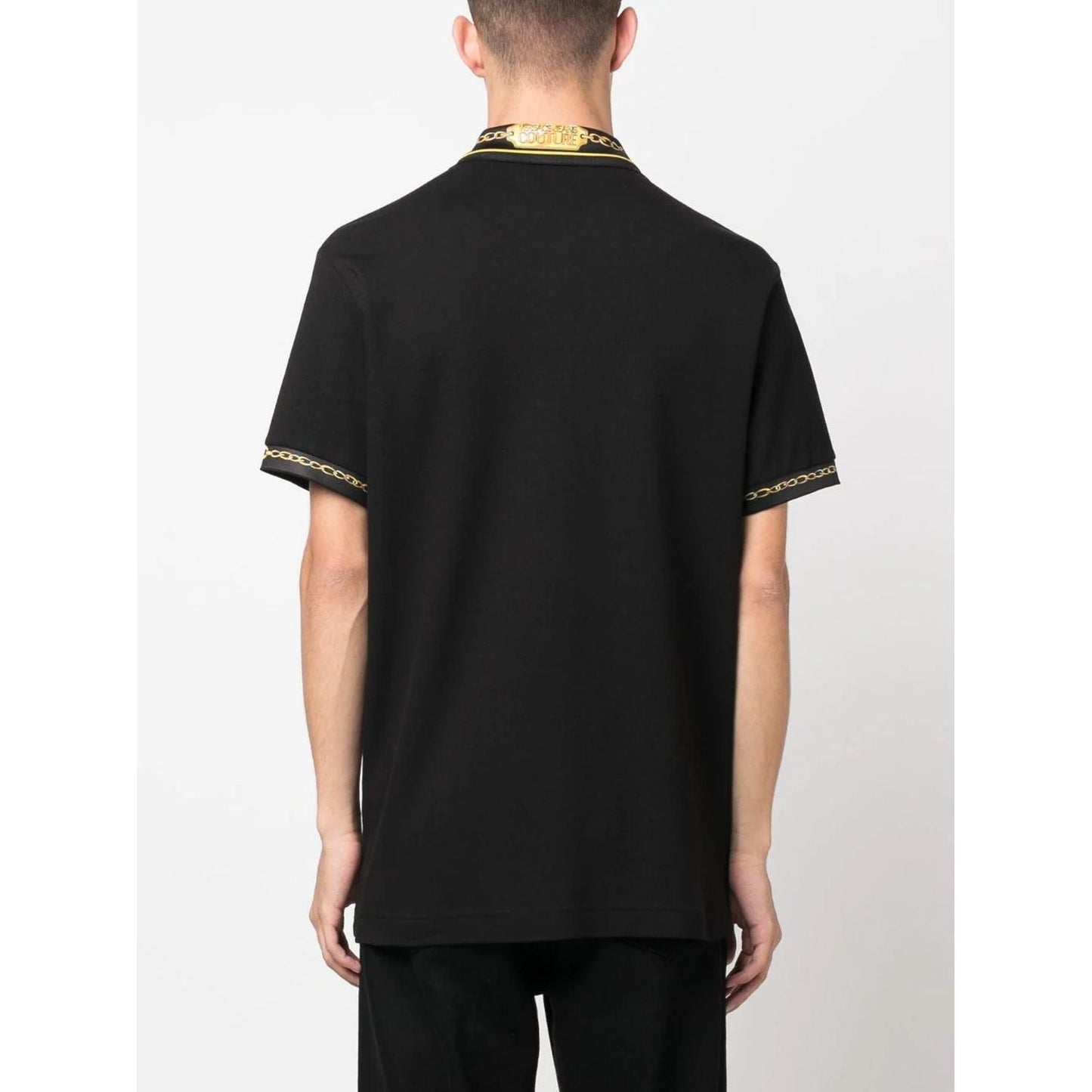 VERSACE JEANS COUTURE vyriški juodi Polo marškinėliai trumpolis rankovėmis Polo t-shirt