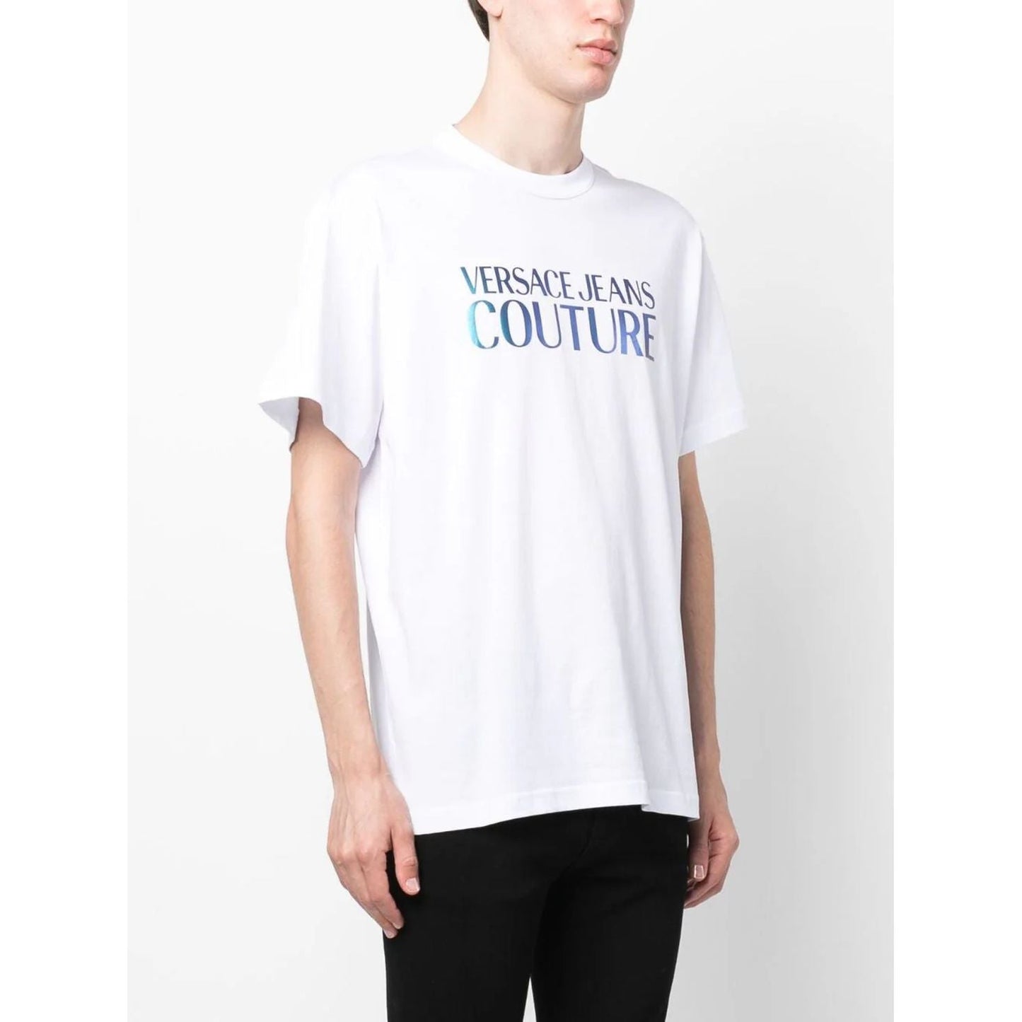 VERSACE JEANS COUTURE vyriški balti marškinėliai trumpomis rankovėmis T-shirt