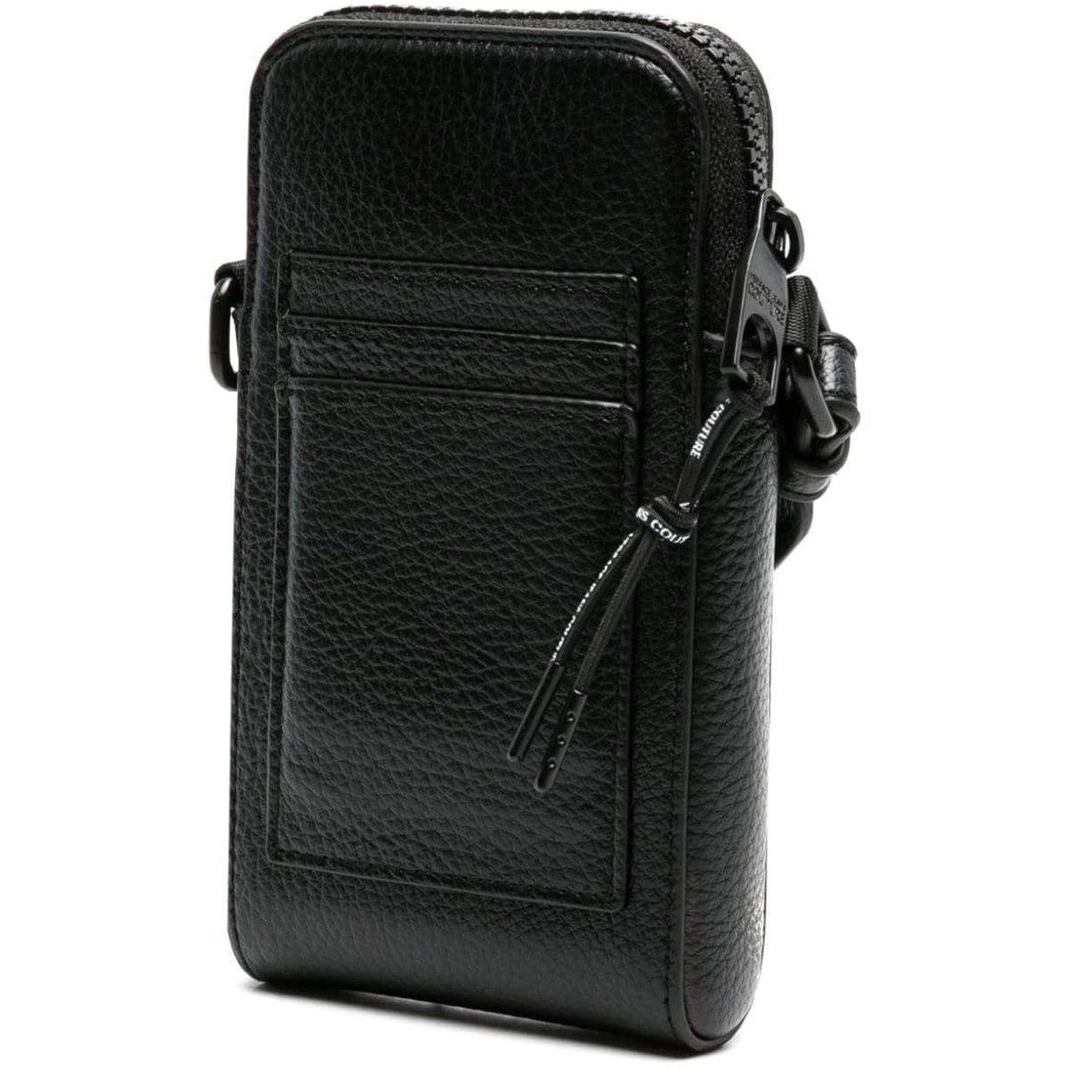 VERSACE JEANS COUTURE vyriška juoda rankinė per petį Tactile logo  mini bag
